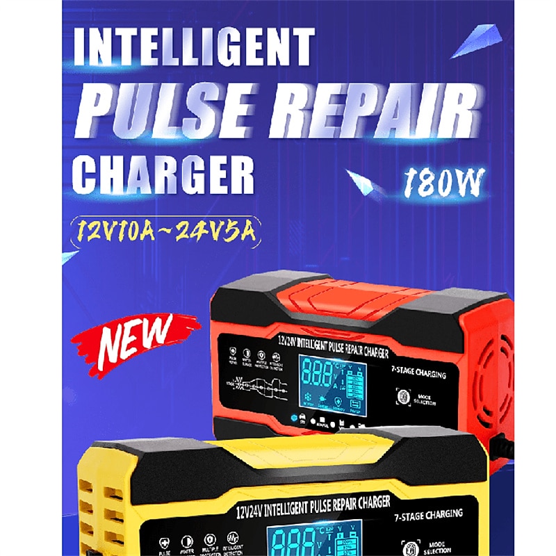 10-Amp Car Battery Charger 12V And 24V Smart Fully Automatic Battery Charger Maintainer Trickle Charger For Lawn Mower Boat Marine Lead Acid Batteries 2025 - $68.99 –P4