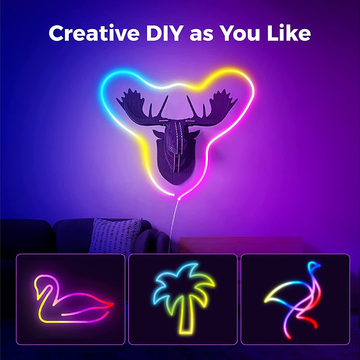 LED Light Bar Neon Strip Light 1-5M Addressable RGB Rainbow LED Pixel Light Bar DC12V Including Power Supply and RF 17key Controller Applicable to DIY LED Neon Sign Art Wall Decoration WS2811 2025 - $34.99 –P7