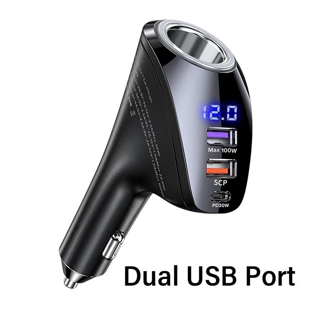 150W Car Charger - USB Type C Super Fast Charging, PD 4.0 & Quick Charge 3.0, Cigarette Lighter Socket 2025 - $19.99 –P9
