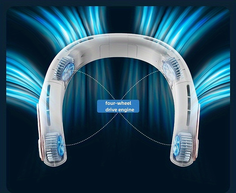 Foldable Neck Fan with 4000mAh Battery – USB Rechargeable Bladeless Cooling Fan with Quiet Operation for Outdoor Use 2025 - $33.99 –P4