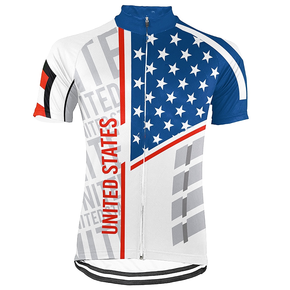 250° anniversario dell'America Giornata dell'indipendenza Per uomo Maglia da Ciclismo Grafico Bandiera Nazionale Manica Corta Bicicletta Maglia Top con 3 tasche posteriori Mountain Bike MTB Ciclismo del 2026 a $30.99 –P1
