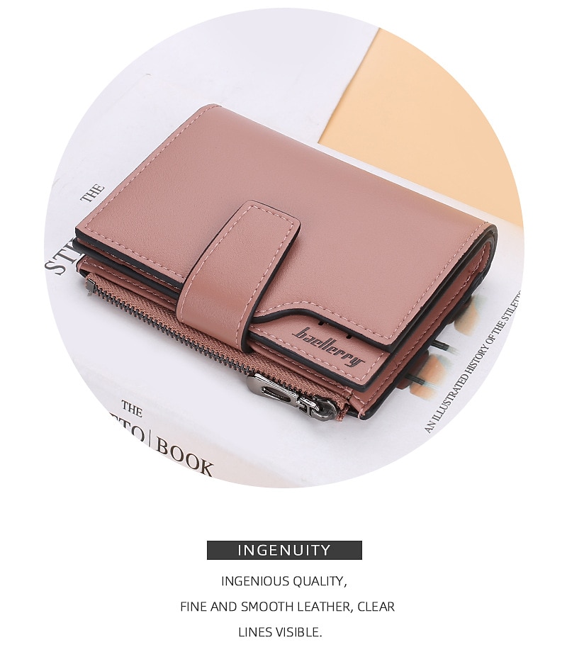 Paarse portemonnee van imitatieleer voor dames – stijlvolle portemonnee met rits en kaarthouder voor dagelijks gebruik en als cadeau 2026 - $11.99 –P3