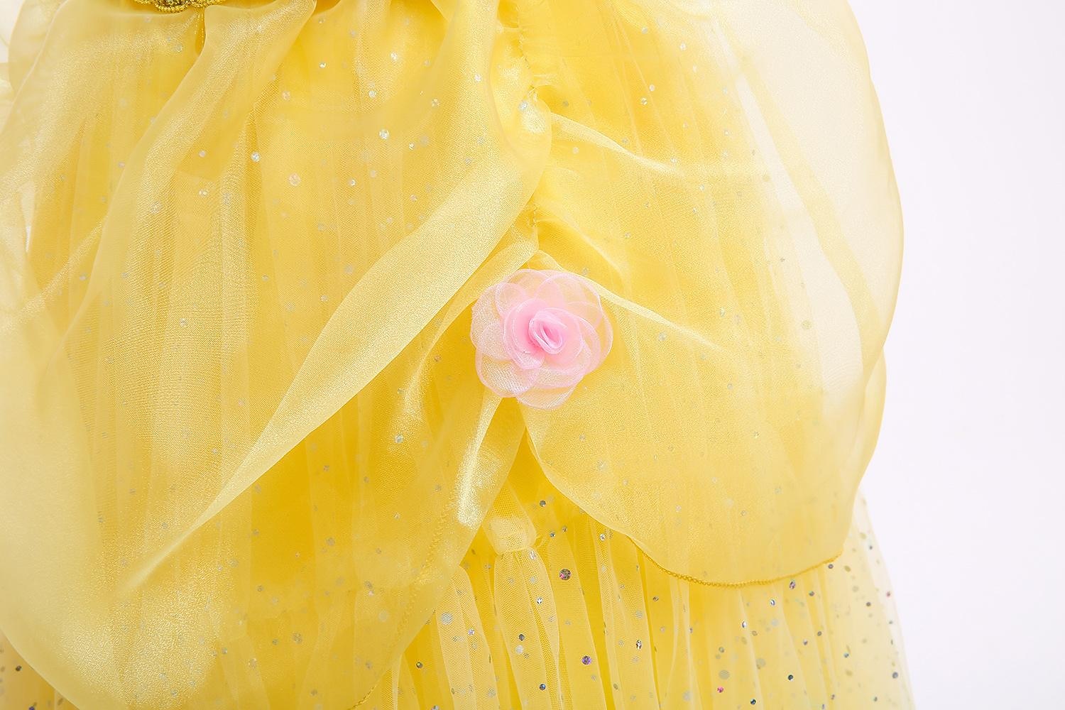 Märchen Prinzessin Belle Kleid Blumenmädchenkleid Prinzessin Cosplay-Kostüm Süß for Mädchen Kinder Halloween Karneval Buchwoche Hochzeit Hochzeitsgast Symphonie der Geschichten 2026 - $41.99 –P7