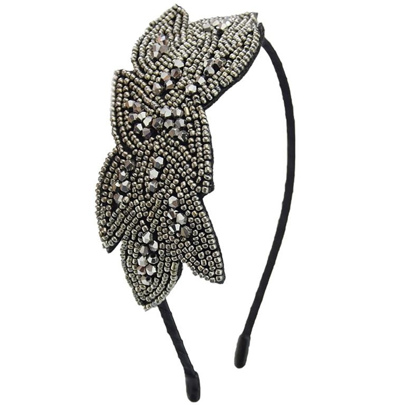 1920s Flapper Headbands for Women 20s Vintage Headpiece Rhinestone Beaded Leaf Hairband Hair Accessory 2025 - $10.49 –P5