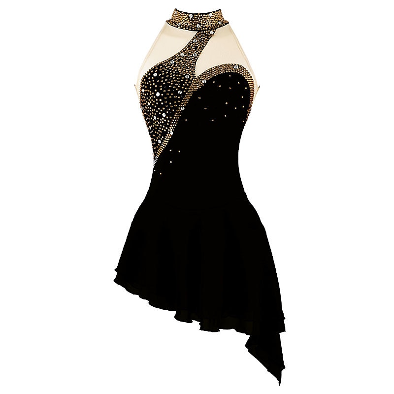 Eiskunstlaufkleid Damen Mädchen Eislaufen Kleider Schwarz Weiß Rosa Rückenfrei Spandex Hochelastisch Ausbildung Wettbewerb Eiskunstlaufkleidung Kristalle Ärmellos Eislaufen Eiskundstlauf 2026 - $134.99 –P9