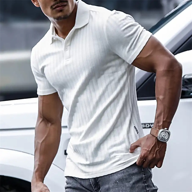 Herren Poloshirt Golfhemd Casual Festtage Kargen Kurzarm Modisch Basic Glatt Klassisch Sommer Regular Fit Marineblau Schwarz Weiß Gelb Grün Leicht Blau Poloshirt 2025 - $16.49 –P1