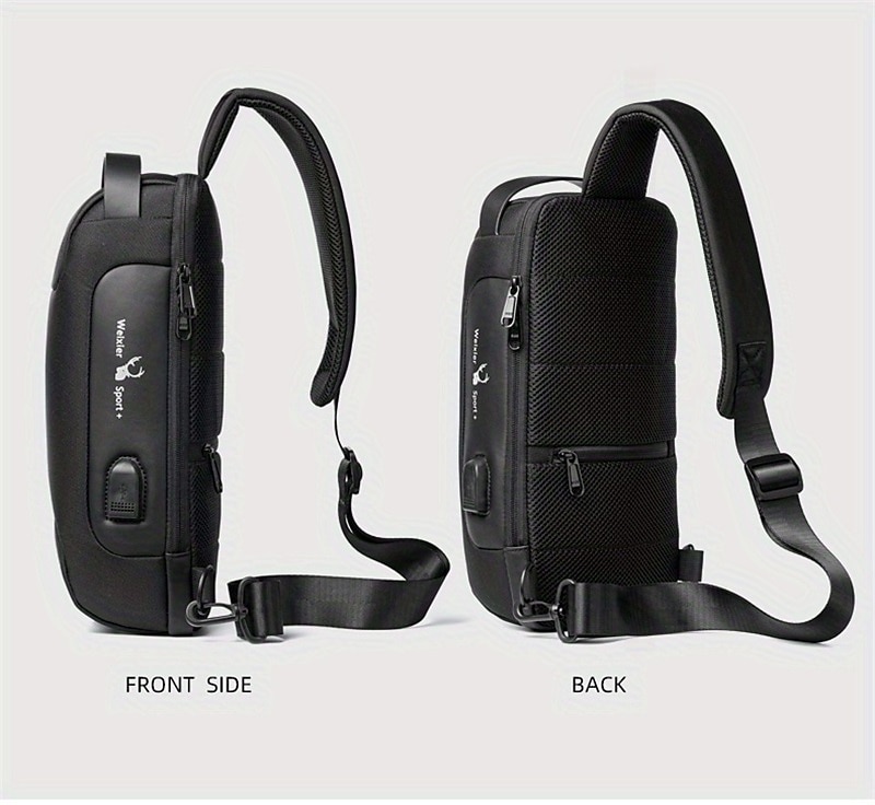 Men's Crossbody Bag Chest Bag Oxford Cloth Daily Large Capacity Durable Solid Color Black Army Green Camouflage 2025 - $26.99 –P3