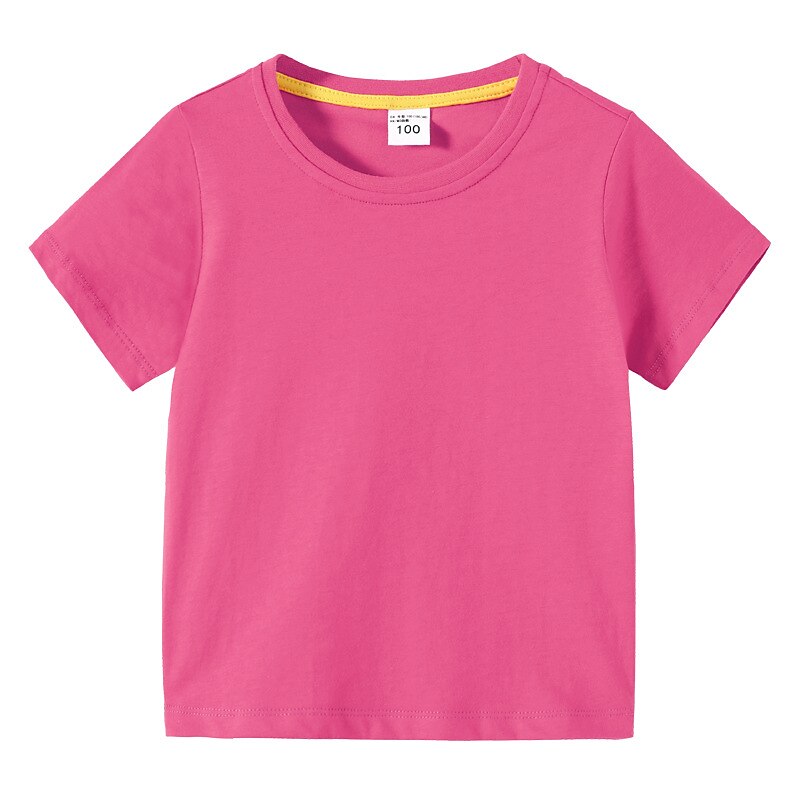 Barn Pojkar T-shirt Tee Ensfärgat Kortärmad Crewneck 100 % bomull Barn Top Skola Neutral Dagligen Grundläggande Sommar Ljusblå 3-13 år 2025 - $15.99 –P14