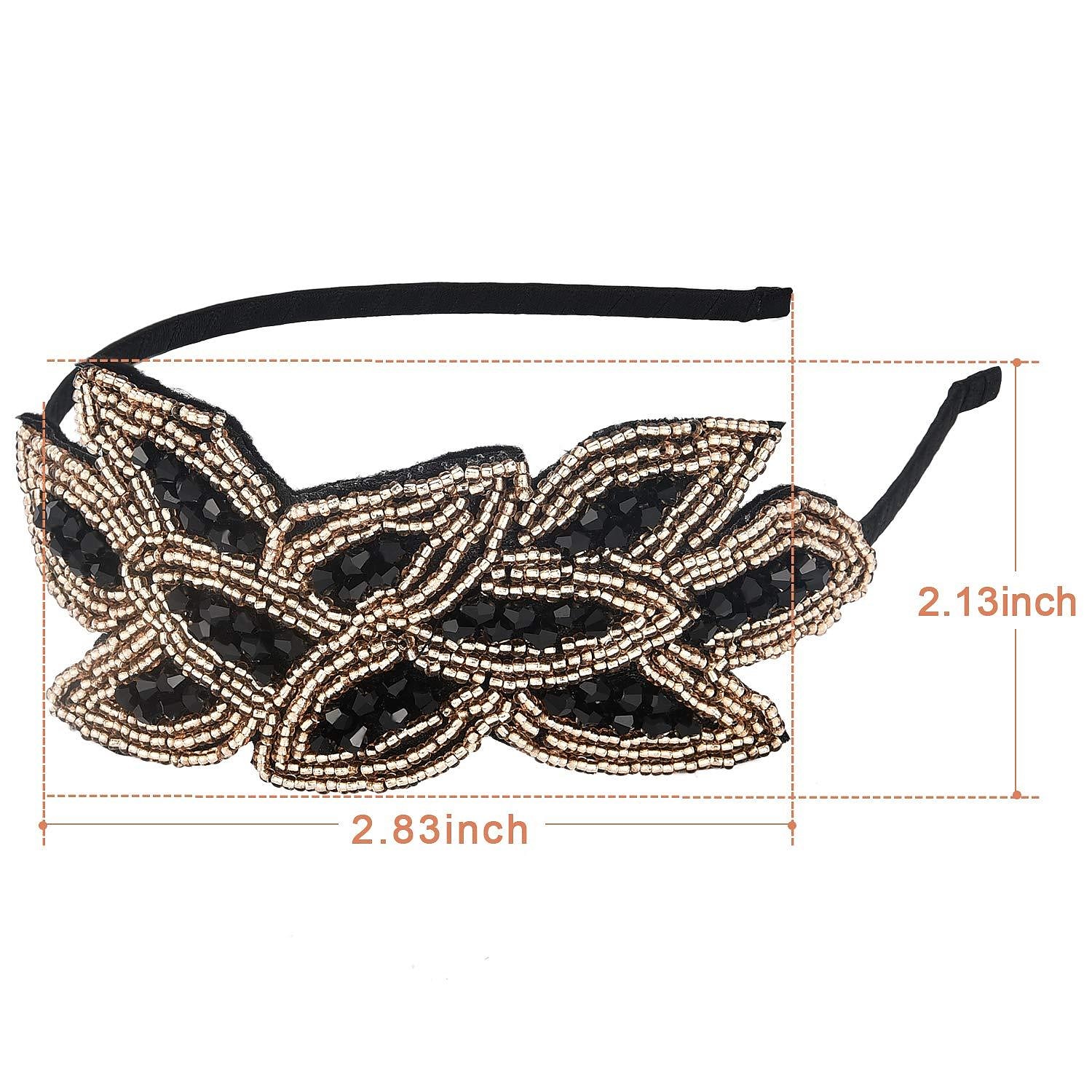1920s Flapper Headbands for Women 20s Vintage Headpiece Rhinestone Beaded Leaf Hairband Hair Accessory 2025 - $10.49 –P1