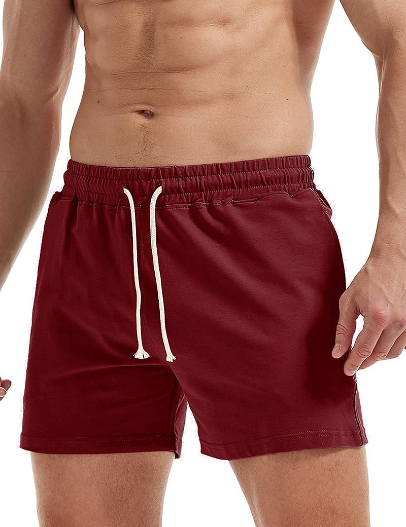 Herr Rosa shorts Atletiska shorts Svett shorts Träningsshorts Ficka Slät Komfort Andningsfunktion Utomhus Dagligen Utekväll Mode Ledigt Svart Vit 2025 - $10.99 –P11