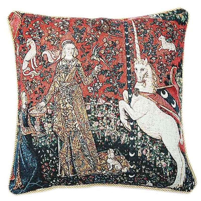 Gobelin aubusson tapisserie housse de coussin dame licorne jacquard oreiller maison décorative salon chambre canapé canapé de 2025 ? $27.99 –P5