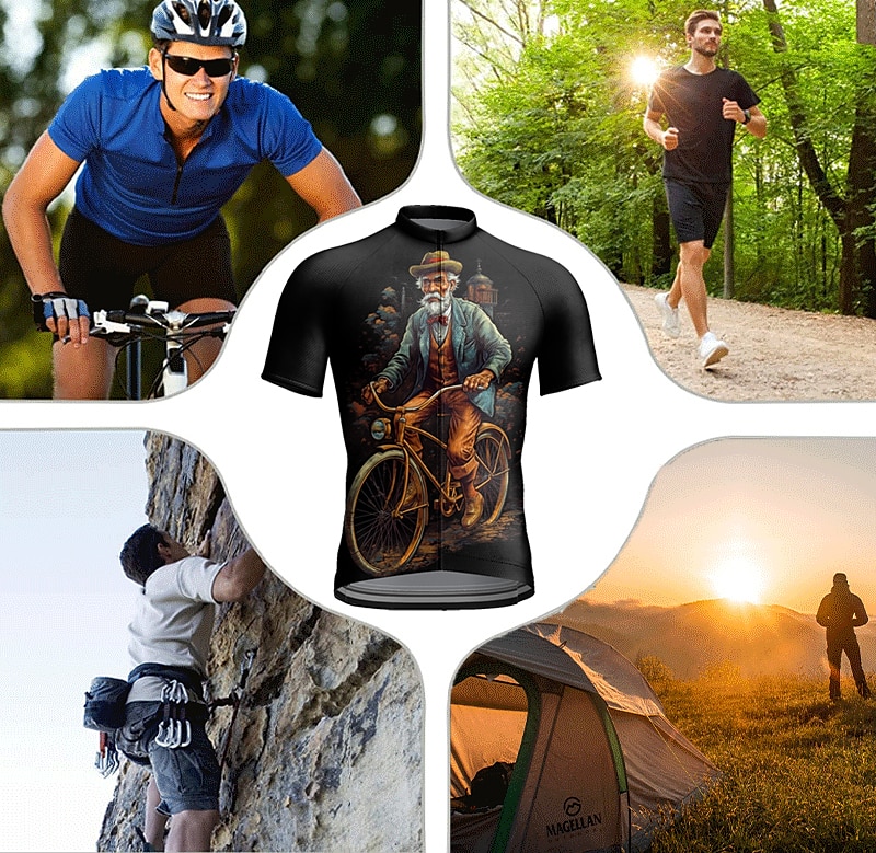 Homme Maillot Velo Cyclisme Manche Courte Cyclisme Maillot Top avec 3 poches arrière VTT Vélo tout terrain Vélo Route Respirable Séchage rapide Evacuation de l'humidité Bandes Réfléchissantes Noir de 2025 ? $28.99 –P5