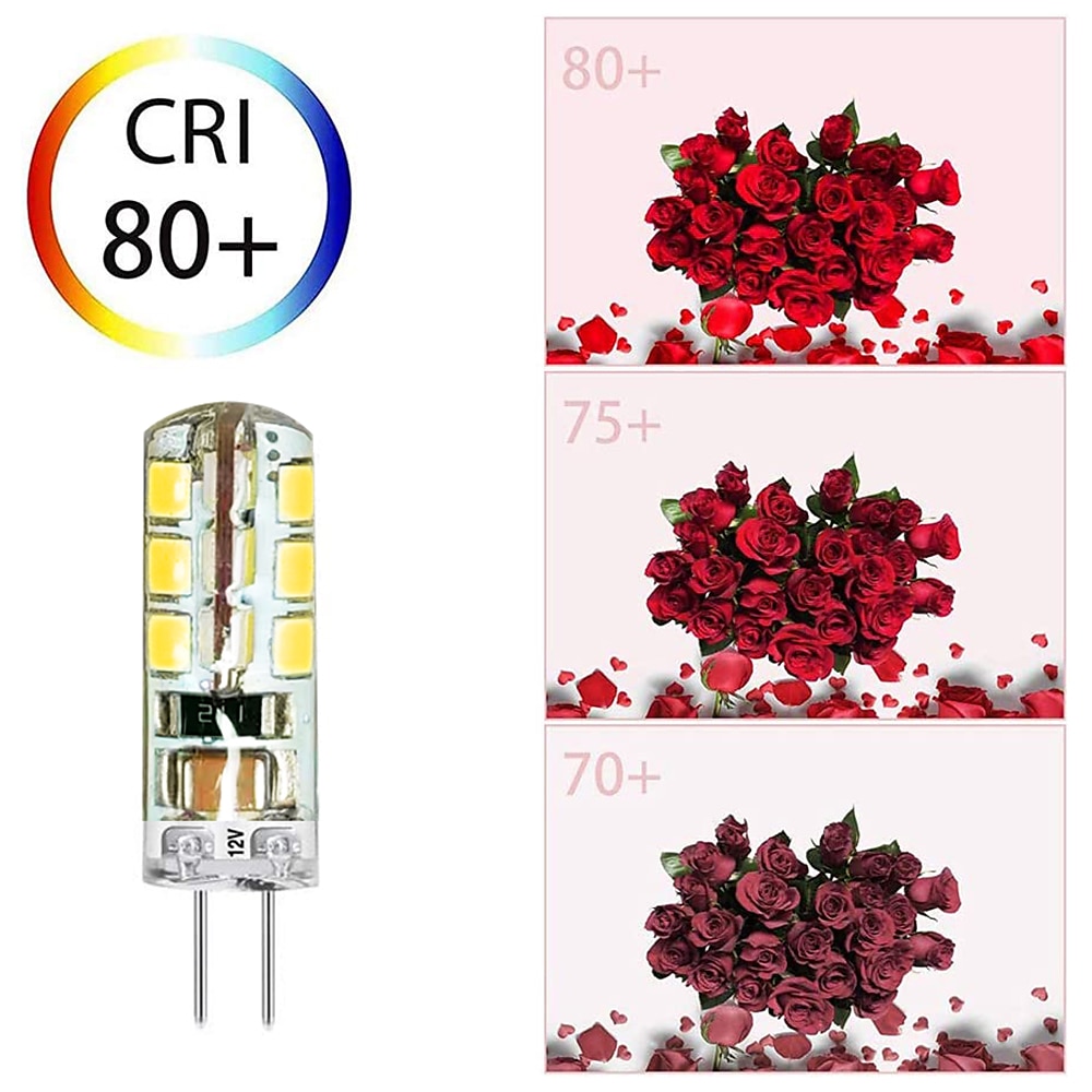 10pcs G4 Bi-pin LED Light Bulb 3W 24LED SMD 2835 Equivalent Halogen Bulb 30W Warm white 3000K Daylight White 6000K 360° Beam Angle Flicker Free DC12V AC220V AC110V 2025 - $13.99 –P4