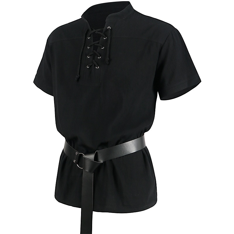 Retro / vintage Punk și gotic Medieval Bluză / Cămașă Costum Cosplay Tunică Cavaler Viching Outlander Culoare solidă Bărbați Pirat Fantezie Carnaval Casul / Zilnic Târgul Renașterii Adulți Cămașă 2025 - $30.99 –P2