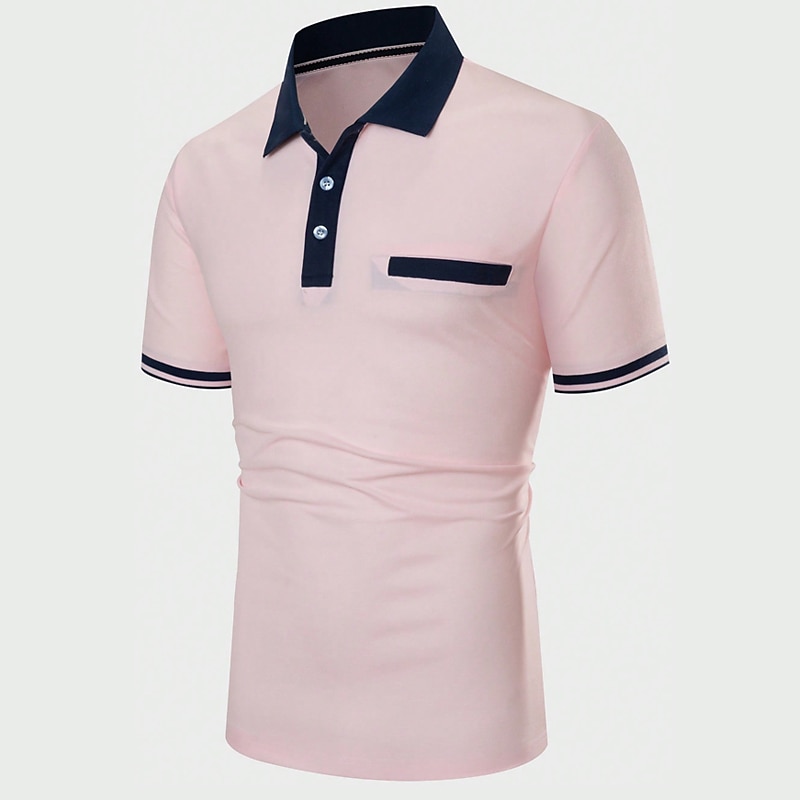 Herren Polos mit Knöpfen Poloshirt Casual Festtage Kargen Kurzarm Modisch Basic Glatt Klassisch Sommer Regular Fit Weiß Rosa Orange Kaki Polos mit Knöpfen 2025 - $15.49 –P8