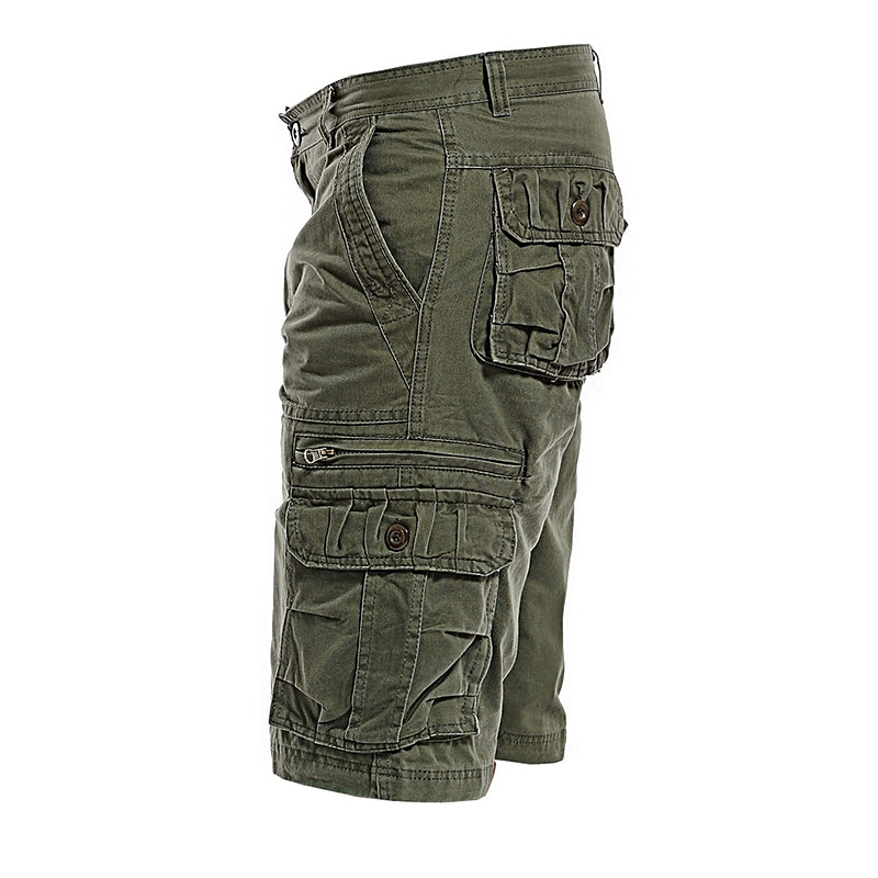 Voor heren Cargoshorts Wandelshorts Zak met rits Flap zak Effen Comfort Ademend Buiten Dagelijks Uitgaan Modieus Casual Zwart Leger Groen 2025 - $36.99 –P10