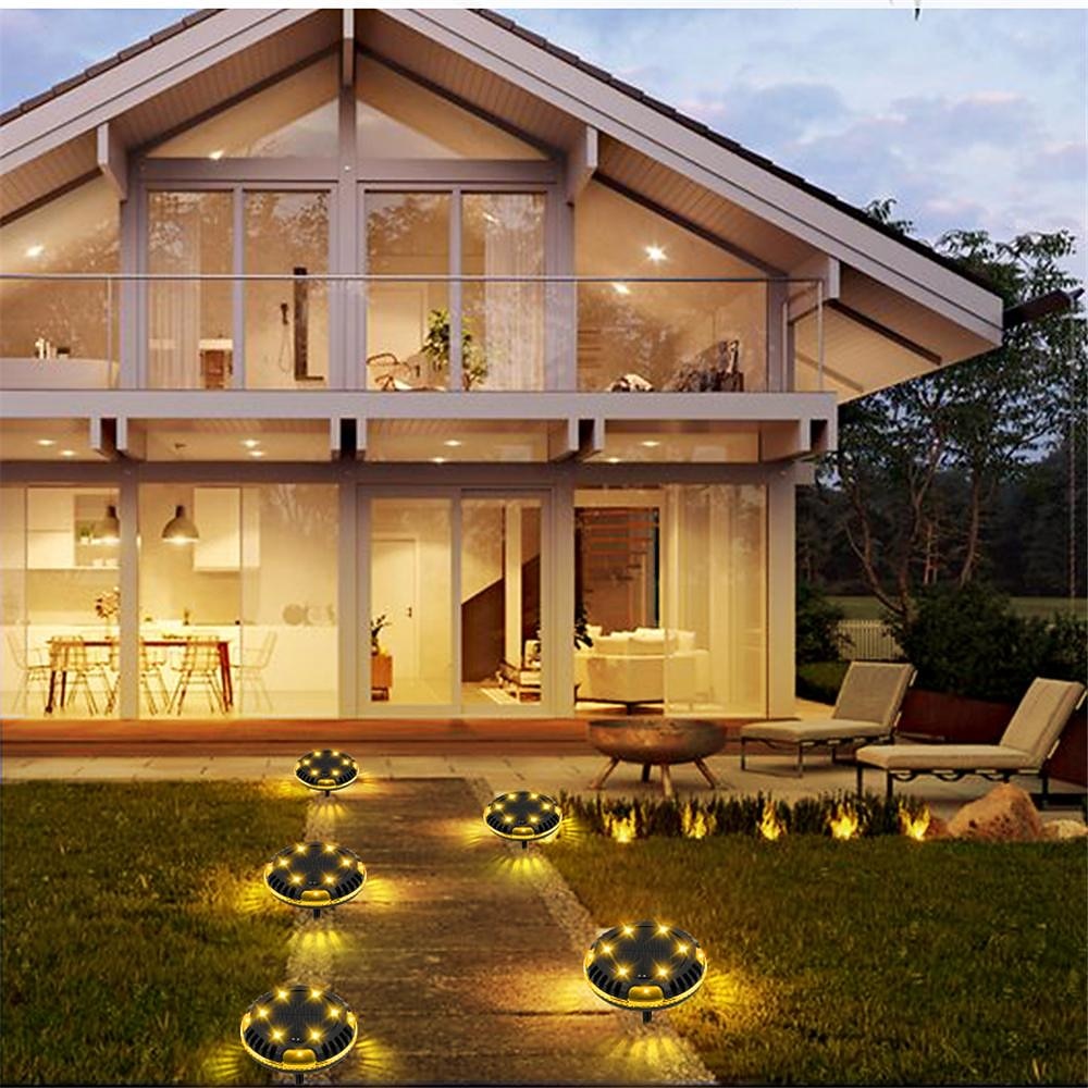 2026年 ソーラーグラウンドライト屋外庭庭パティオディスクライトマルチカラー自動変化10LED防水地中景観照明  コレクション – $20.99 –P10