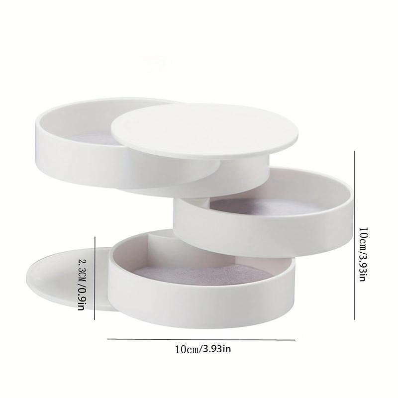 rotierender Schmuck-Organizer, 1 Stück rotierende mehrschichtige Desktop-Aufbewahrungsbox, Haarschmuck-Schmuck-Make-up-Box mit Deckel, staubdichte Schmuckschatulle, Schmuck-Aufbewahrungsbox 2025 - $9.99 –P3