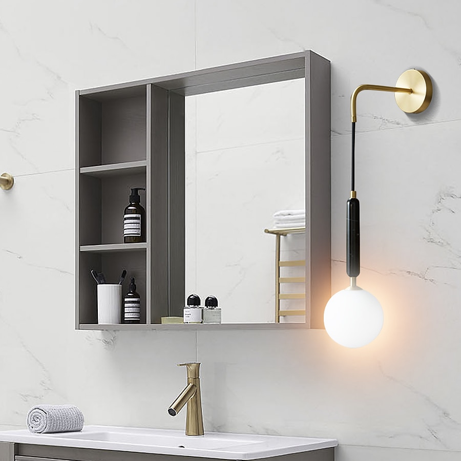 iluminación de baño luz de tocador ip20 g9 aplique de pared iluminación latón cepillado luz de baño con pantalla de vidrio transparente aplique de pared de baño luz de pared para espejo cocina 2025 - $132.99 –P8