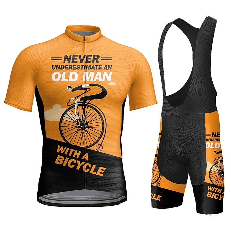 Herren Radtrikot mit Radhose kurz Trägern fahrradbekleidung Kurzarm MTB Mountain Rennrad Gelb Rosa Rote Graphic Fahhrad Sportkleidung 3D-Pad Atmungsaktiv Schnelltrocknend Tasche auf der Rückseite 2025 - $41.99 –P12