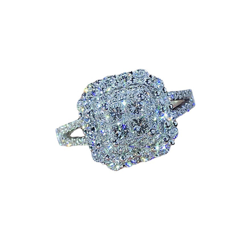 Ring Wedding Geometrical Silver Rhinestone Alloy Love Stylish Luxury Elegant 1PC 2025 - $3.99 –P5