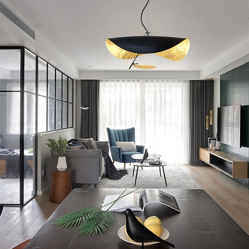 LED Pendant Light Golden Hat Chandelier Bar Model Room Clothing Store Hotel Restaurant Hotel Club Lobby Light,Post-modern Light Luxury Creative Flying Saucer Chandelier 2025 - $349.99 –P1