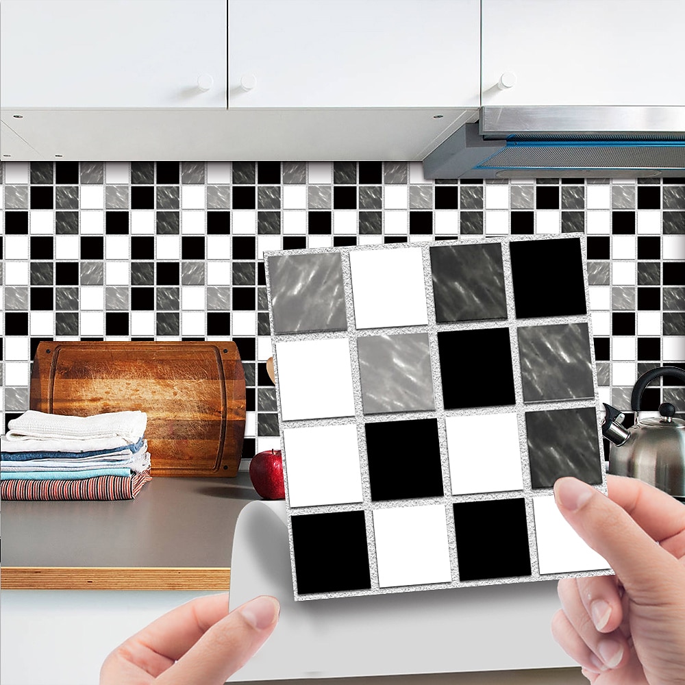 10 piezas 3d mosaico azulejo de cristal pegatina de vidrio tilediy impermeable autoadhesivo pegatina de pared 2025 - $7.99 –P20