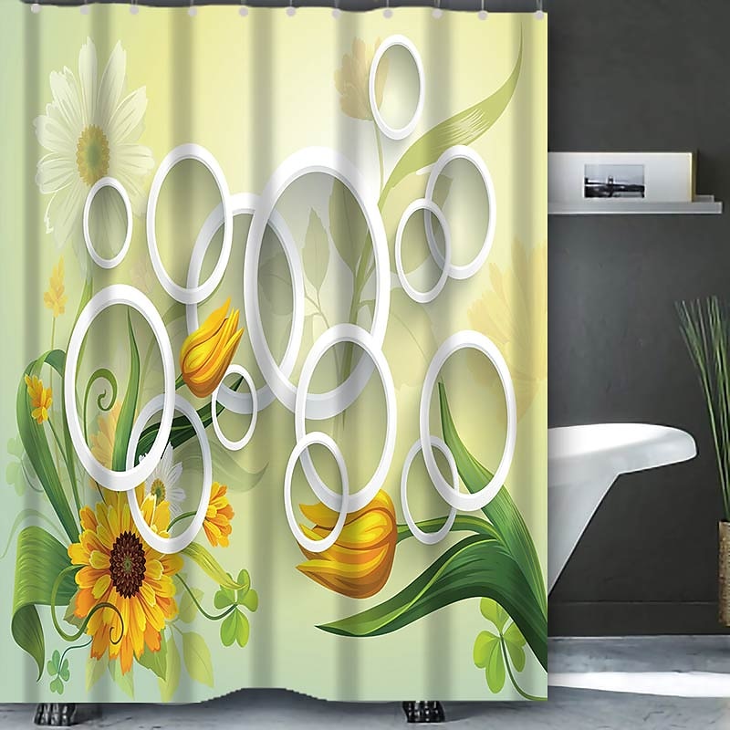 Κουρτίνα ντους με 12 γάντζους 180cm*180cm(70"*70") Πολυεστέρας Πλενόμενη Αδιάβροχη Ρουστίκ Αγροτικό Ξύλινο Vintage Σχέδιο Άχυρο 2025 - $22.99 –P2