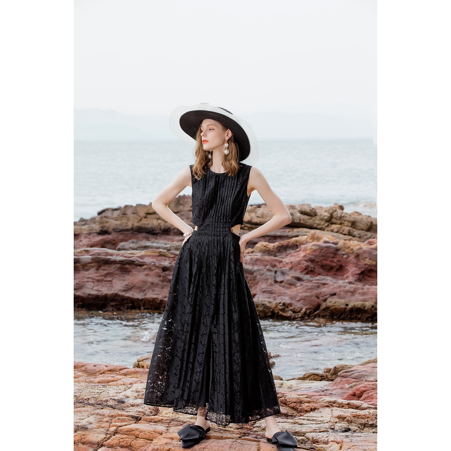 hüte netz faser strohhut sonnenhut sinamay hut hochzeit lässig elegant hochzeit mit bowknot spitze kopfbedeckung kopfbedeckung outdoor 2025 - $71.99 –P12