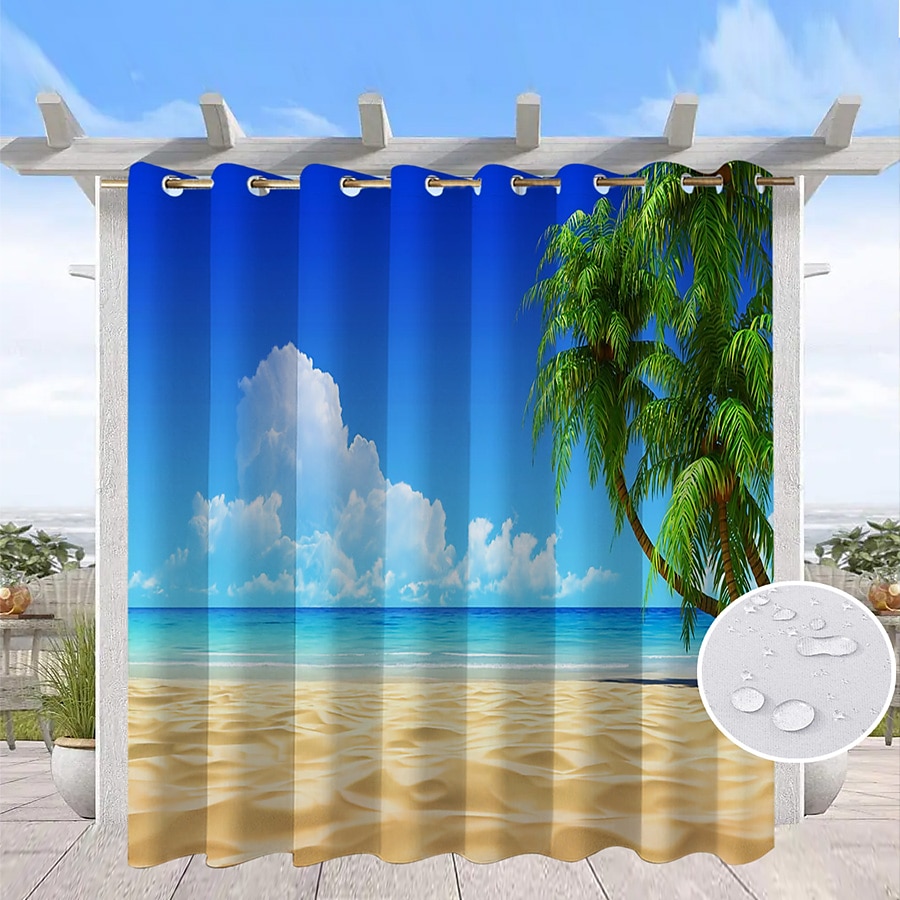 vanntette utendørs gardiner for innendørs bryllup terrasse tykke privat grommet gardiner for bryllup soverom, stue, veranda, pergola, cabana, 1 panel 2025 - $30.99 –P22
