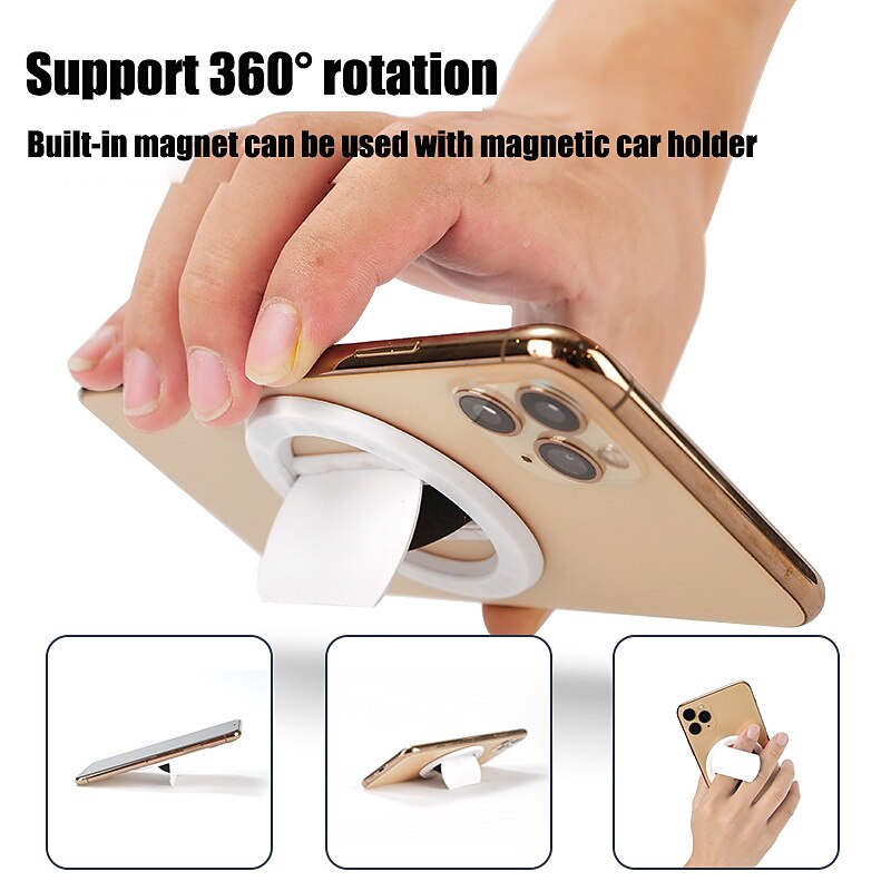 Magnetic Cell Phone Ring Holder Compatible with iPhone 12 13 14 Series  MagSafe Removable Cell Phone Grip Kickstand