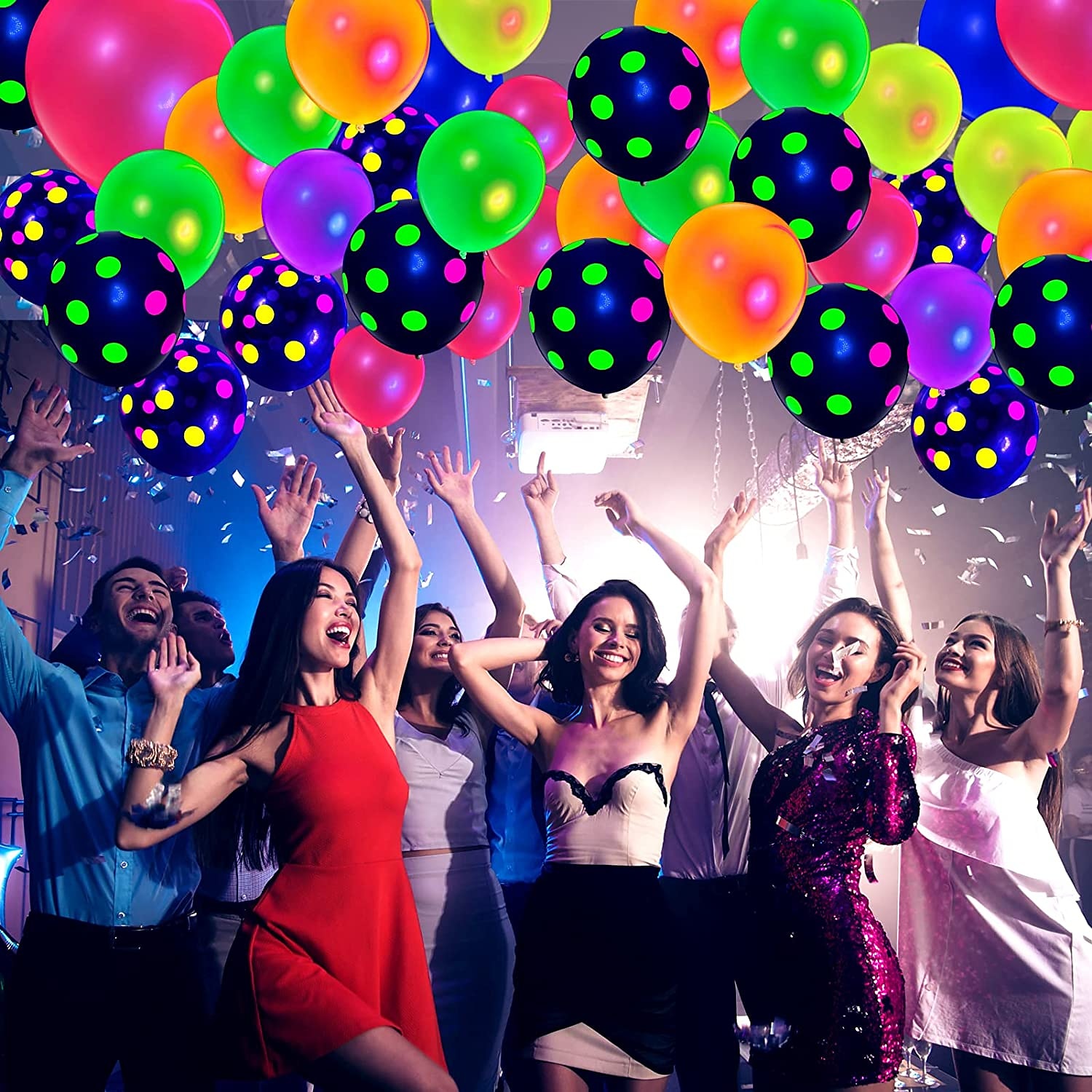 10 bucăți balon care strălucesc în întuneric 12 inch 30 cm decor pentru petrecere de carnaval undă fluorescentă transparentă cu puncte de culoare bomboană decorare pentru nunta 2025 - $8.49 –P1