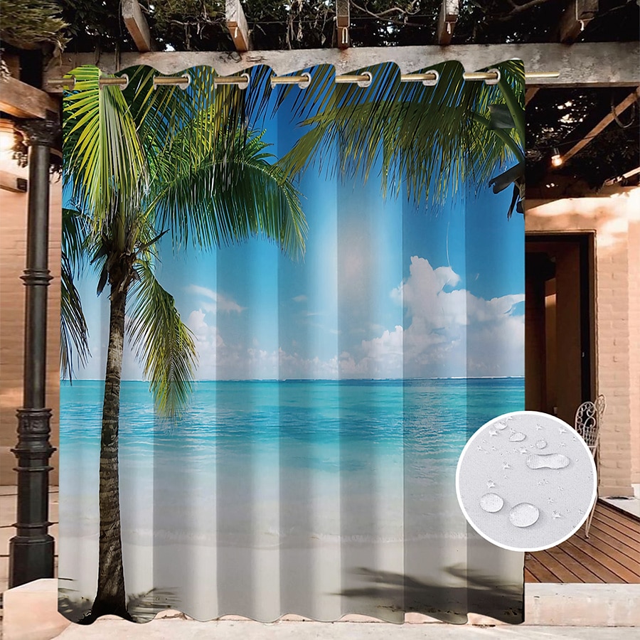 vanntette utendørs gardiner for innendørs bryllup terrasse tykke privat grommet gardiner for bryllup soverom, stue, veranda, pergola, cabana, 1 panel 2025 - $30.99 –P15