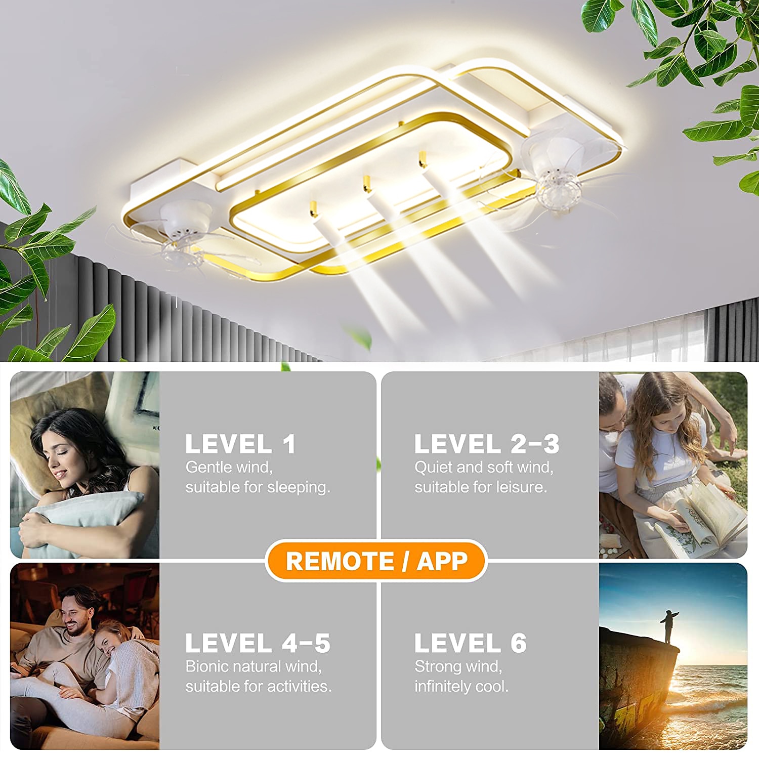 ventilatore da soffitto con luce 3 faretti app&amp; telecomando 101cm dimmerabile 6 velocità del vento moderno ventilatore da soffitto per camera da letto, soggiorno 110-240v del 2025 a $719.99 –P6