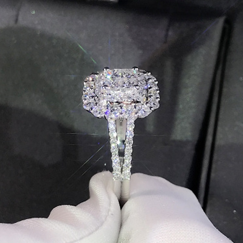 Ring Wedding Geometrical Silver Rhinestone Alloy Love Stylish Luxury Elegant 1PC 2025 - $3.99 –P2