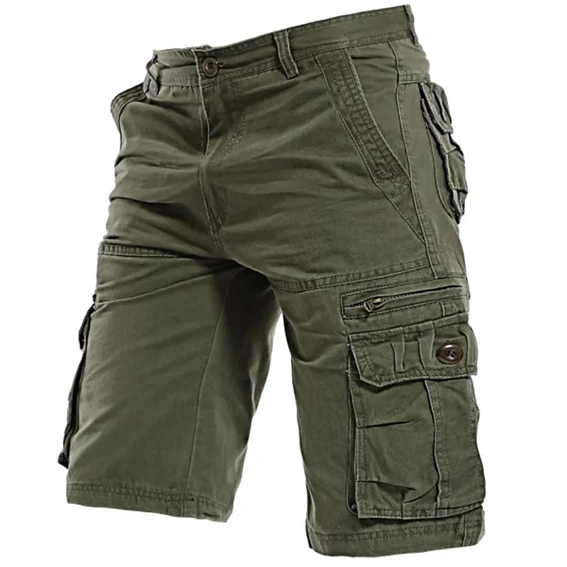 Voor heren Cargoshorts Wandelshorts Zak met rits Flap zak Effen Comfort Ademend Buiten Dagelijks Uitgaan Modieus Casual Zwart Leger Groen 2025 - $36.99 –P8