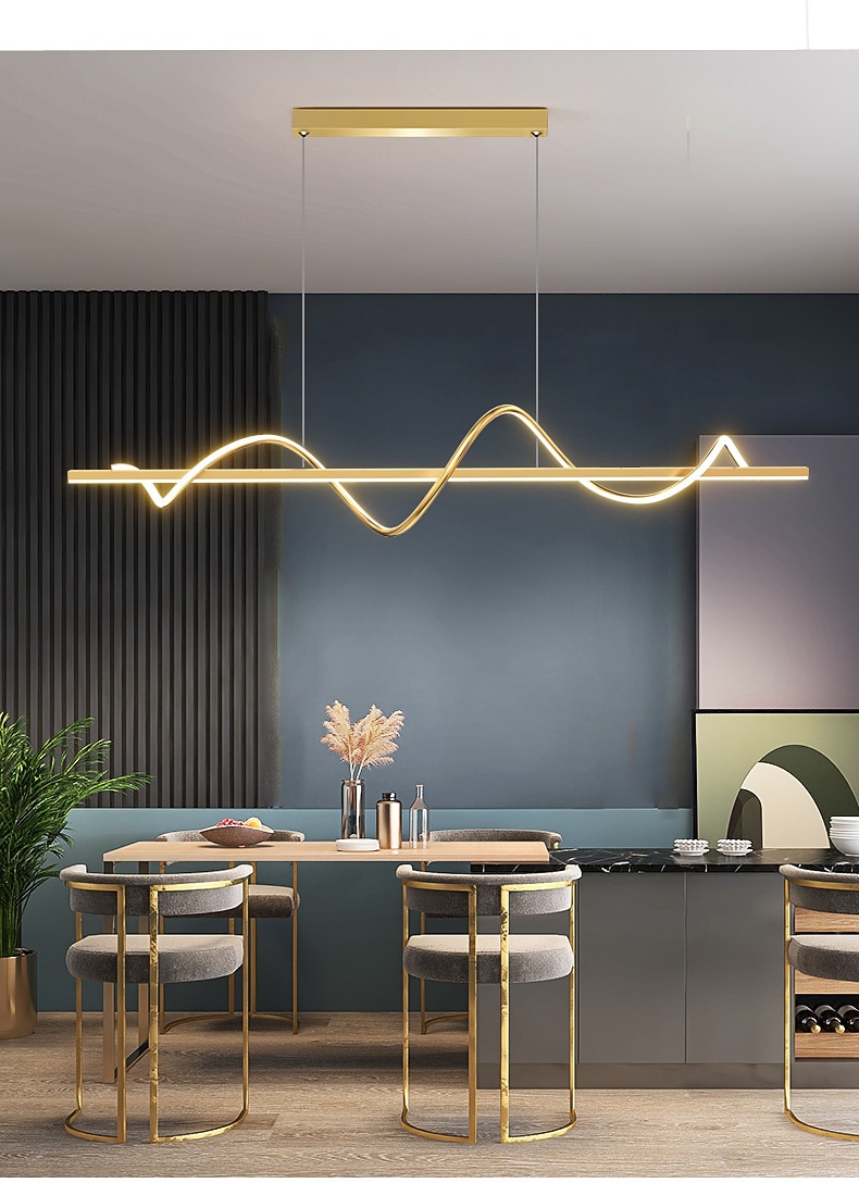 led függőlámpa 100 cm-es sziget lámpák szabályozható vonal dizájn alumínium stílusos minimalista festett felületek étkező konyhai lámpák 110-240v csak távirányítóval szabályozható 2026 - $279.99 –P1