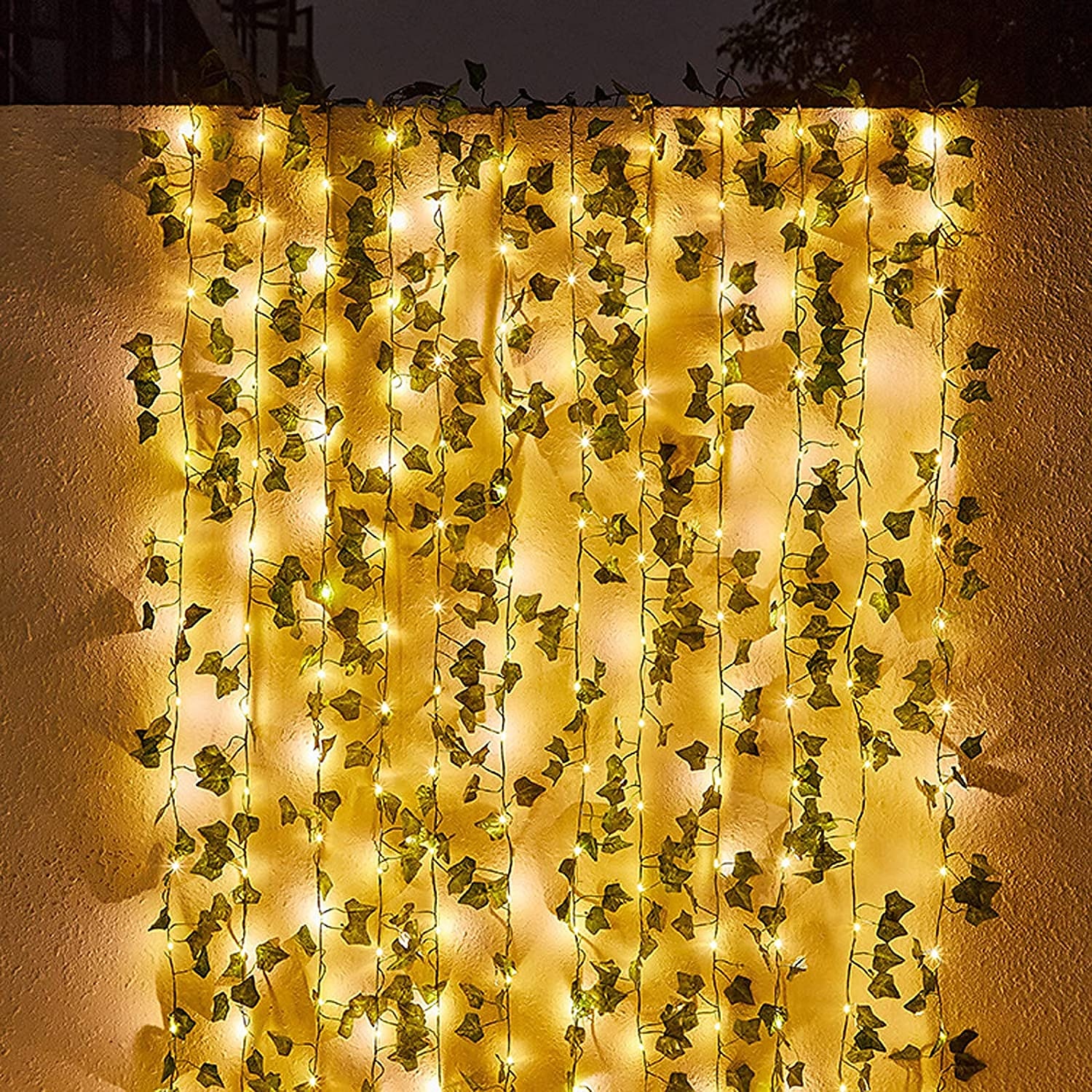 luci a stringa solari a led impermeabili ip65, decorazione esterna a forma di foglia di edera per il giardino di Natale&amp;feste in terrazza del 2025 a $11.99 –P4