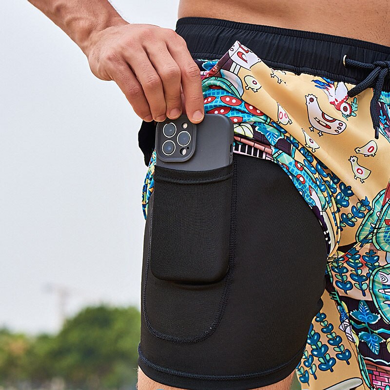 Homme Maillots de Bain short de bain Short de bain Plein Confort Respirable Extérieur du quotidien Sortie Mode Décontractées Azur Noir de 2025 ? $20.99 –P19