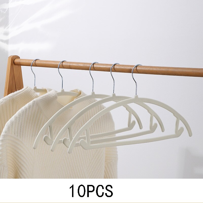 10pcs Household Non-marking Plastic Hanger, Non-slip And Multifunctional