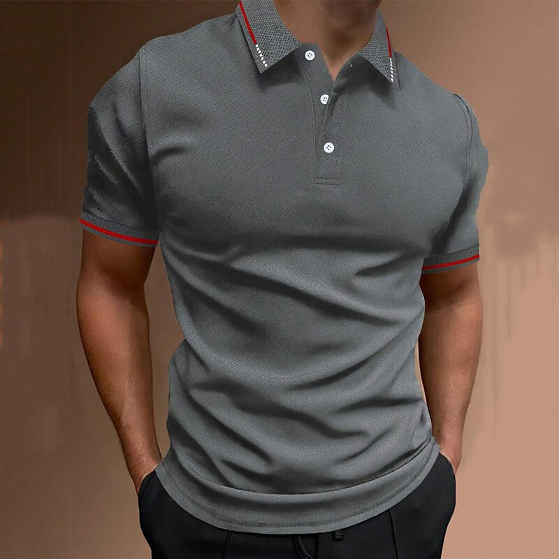 Herren Poloshirt Golfhemd Casual Festtage Kargen Kurzarm Modisch Basic Glatt Klassisch Sommer Regular Fit Feuer rot Schwarz Gelb Armeegrün Dunkelmarine Grau Poloshirt 2025 - $18.99 –P1