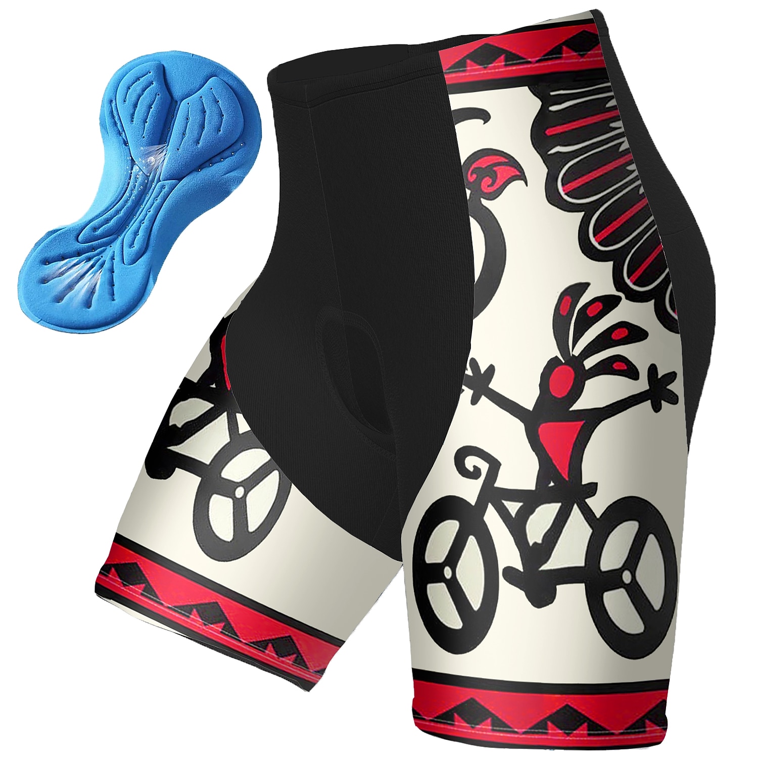 Męskie Szorty rowerowe Rower Spodenki snowboardowe Doły Kolarstwo górskie Kolarstwie szosowym Sport Graficzny Wkładka 3D Oddychający Szybkie wysychanie Odprowadza wilgoć Czerwony Niebieski Poliester 2025 - $24.99 -P5