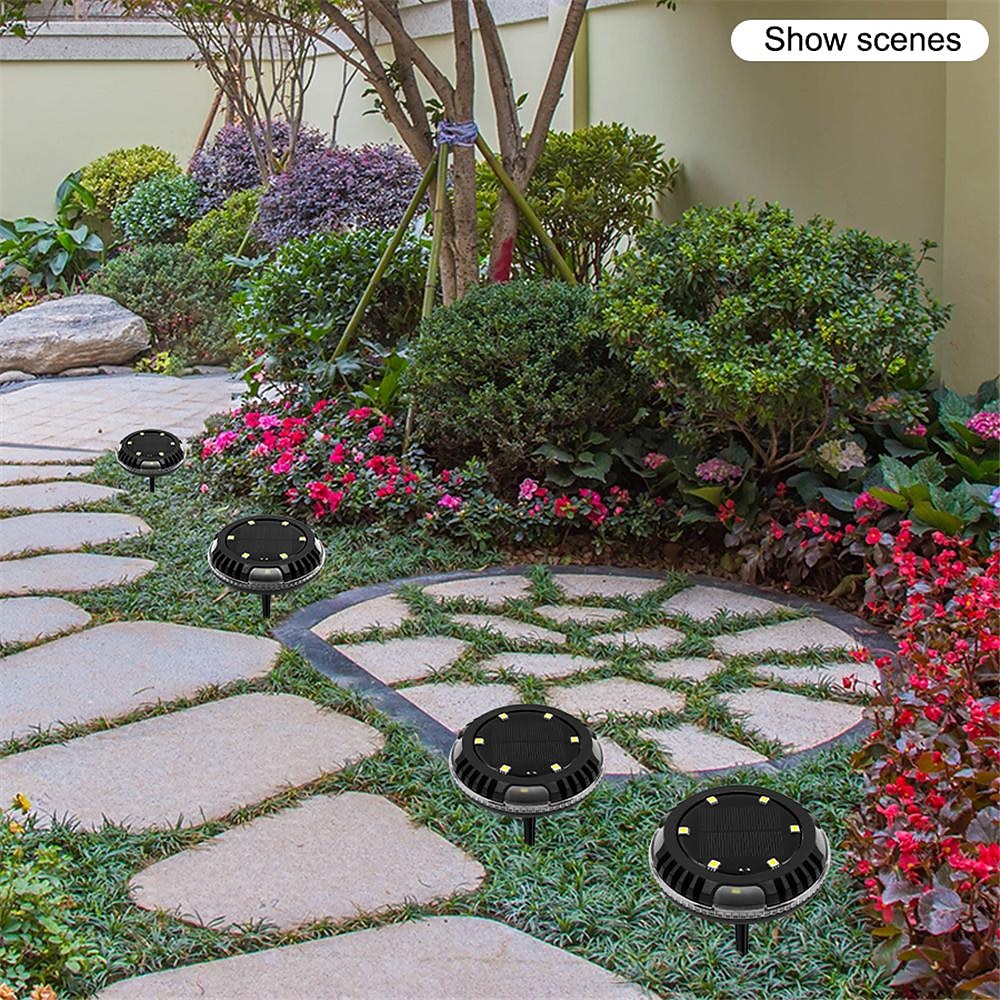 2026年 ソーラーグラウンドライト屋外庭庭パティオディスクライトマルチカラー自動変化10LED防水地中景観照明  コレクション – $20.99 –P13