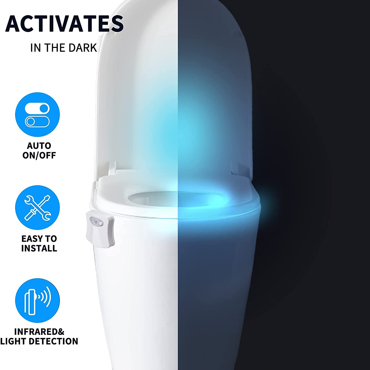 Toilet Night Light Bathroom LED Toilet Seat Bowl Motion Activated Detection Sensor 16-Color Changing Waterproof Washroom for Adult Kid 2026 - $9.49 –P6