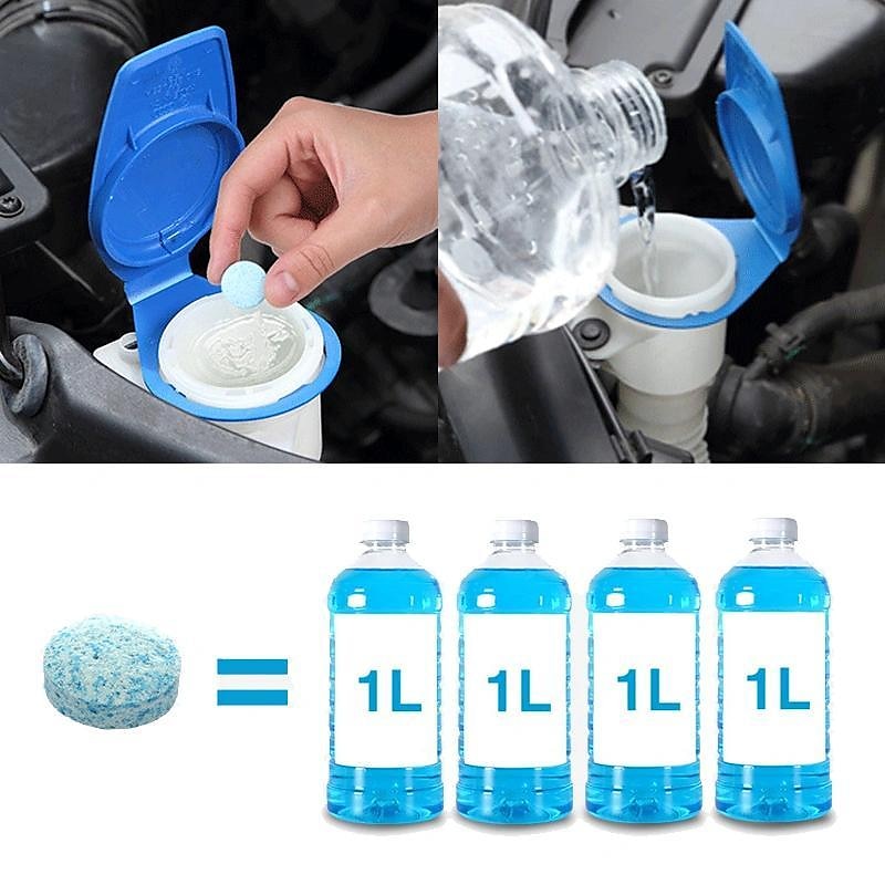 20pcs Car Windshield Cleaner Car Effervescent Tablets Glass Water