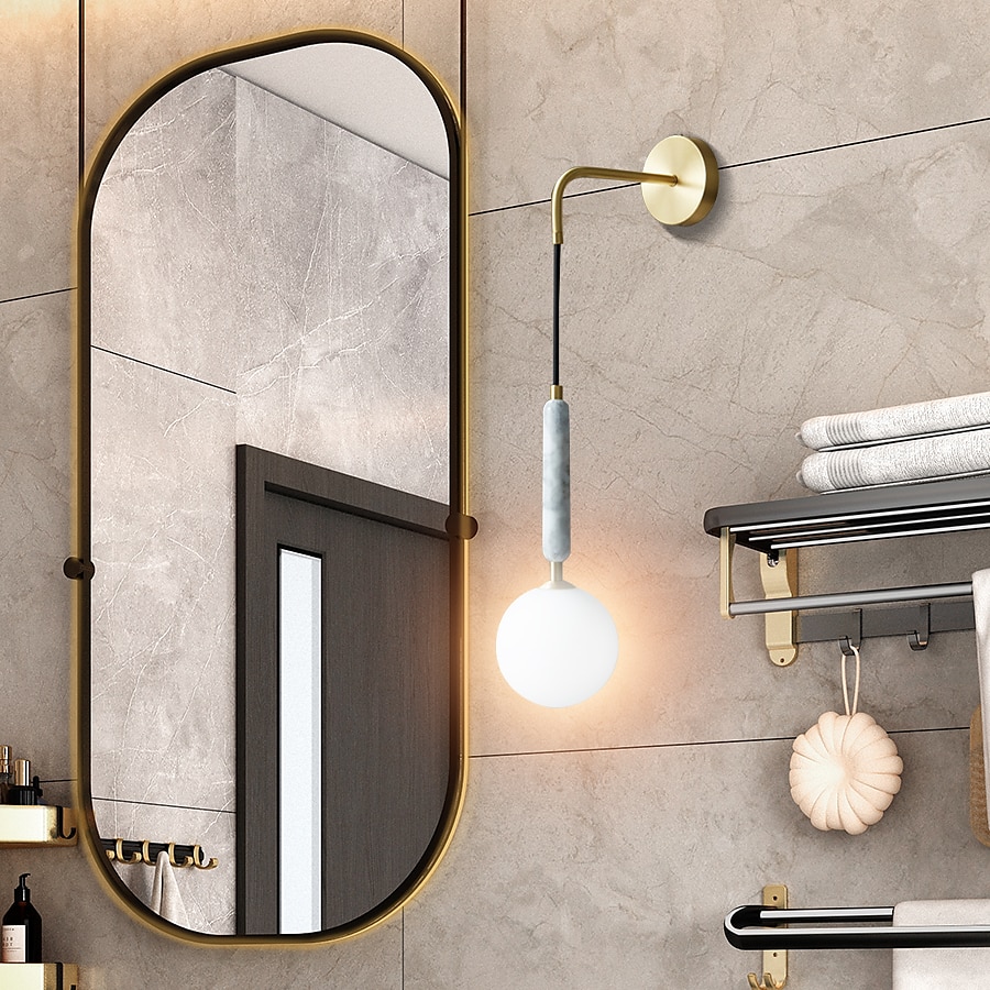 iluminación de baño luz de tocador ip20 g9 aplique de pared iluminación latón cepillado luz de baño con pantalla de vidrio transparente aplique de pared de baño luz de pared para espejo cocina 2025 - $132.99 –P3