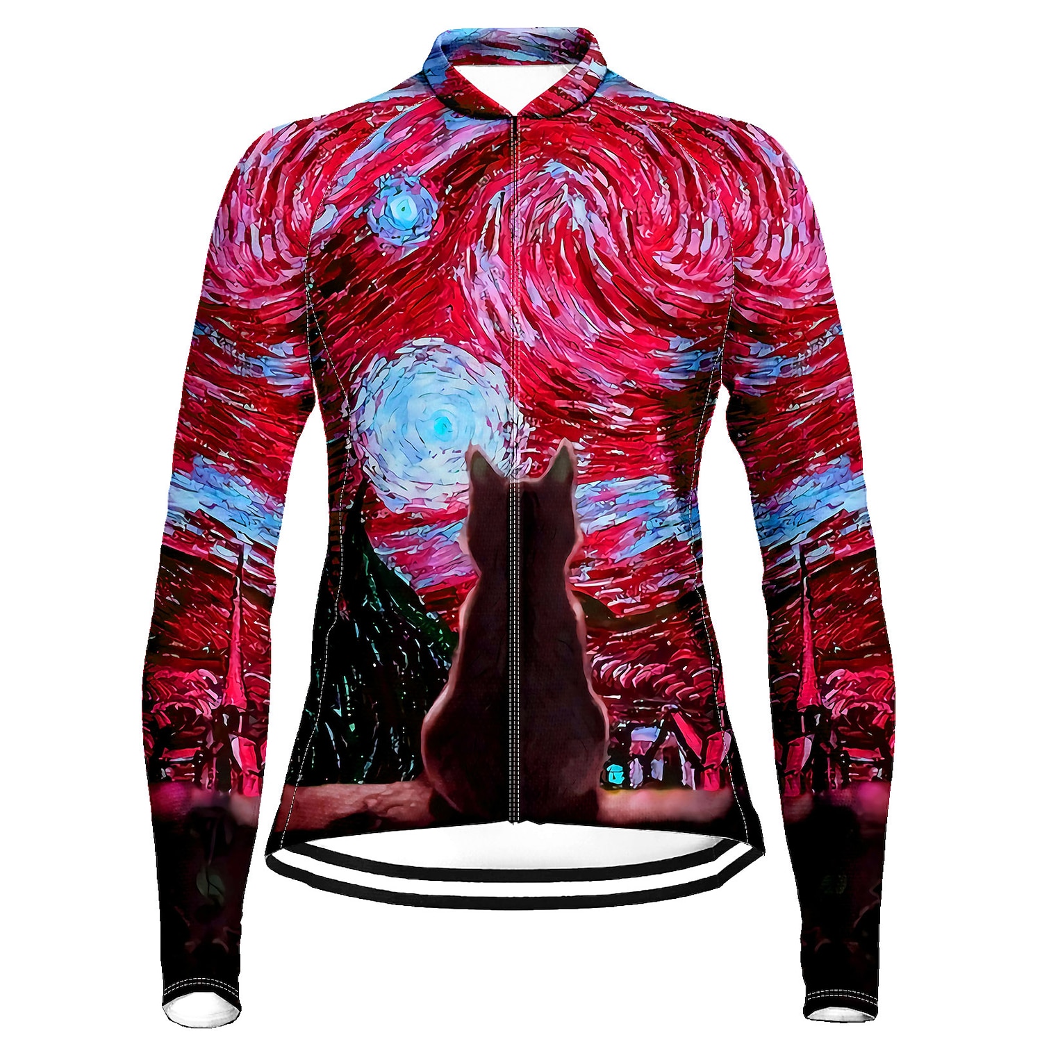 Per donna Maglia da Ciclismo Gatto Divertente Manica Lunga Bicicletta Maglia Top con 3 tasche posteriori Mountain Bike MTB Ciclismo su strada Asciugatura Rapida Strisce Riflettenti Tasca Posteriore del 2026 a $34.99 –P5