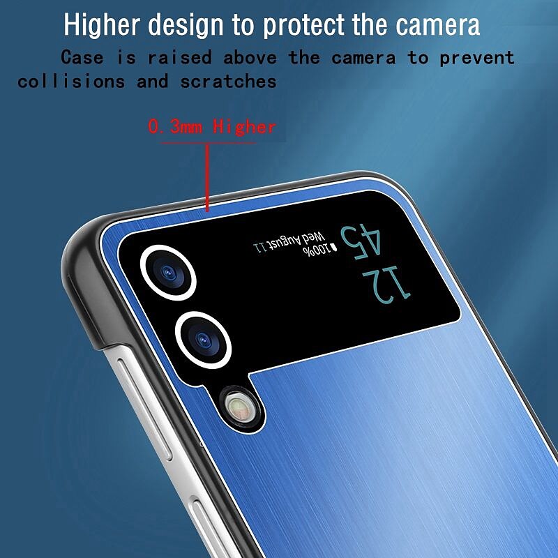 2025年 Samsung Galaxy Z Flip 6 Z Flip 5 Z Flip 4 Z Flip 3 用超薄型ケース バンパーフレーム 防落下 軍用グレード保護 アーマー アルミニウム合金 コレクション – $20.99 –P3