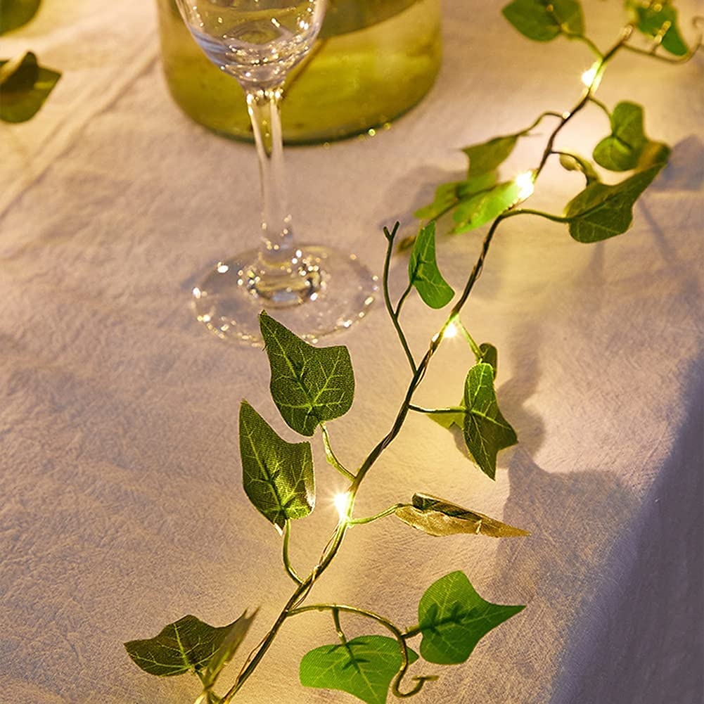 luci a stringa solari a led impermeabili ip65, decorazione esterna a forma di foglia di edera per il giardino di Natale&amp;feste in terrazza del 2025 a $11.99 –P6