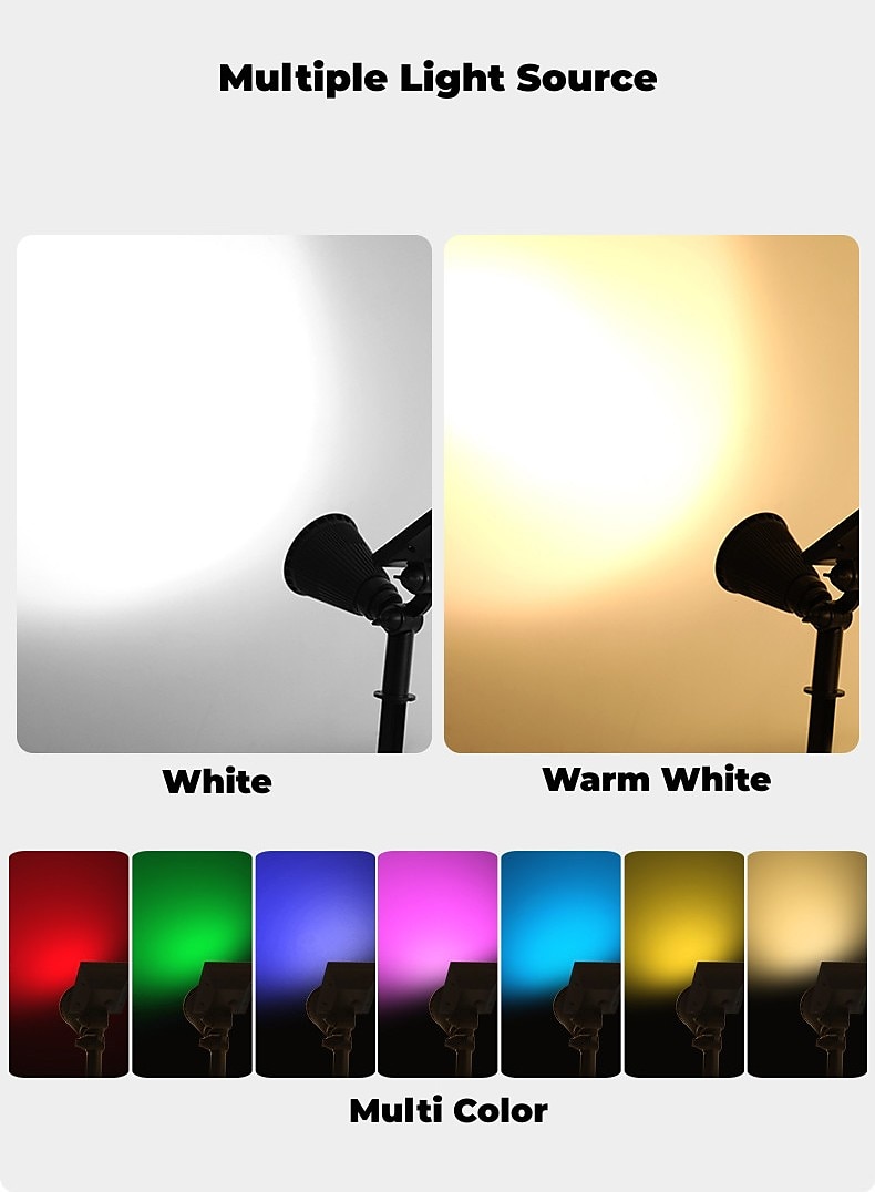 Solar Spot Lights Outdoor 2-in-1 Solar Landscape Spotlights Security Lights IP65 Waterproof Wall Lights for Walkway Yard Garden Driveway Pathway Garden 4/7 LED Beads 2025 - $18.49 –P12